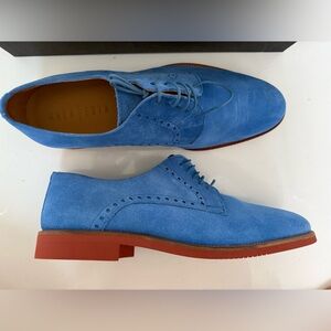 Malatesta 10/43 Suede Lightweight Blue Derby Dress Shoes Spain NIB